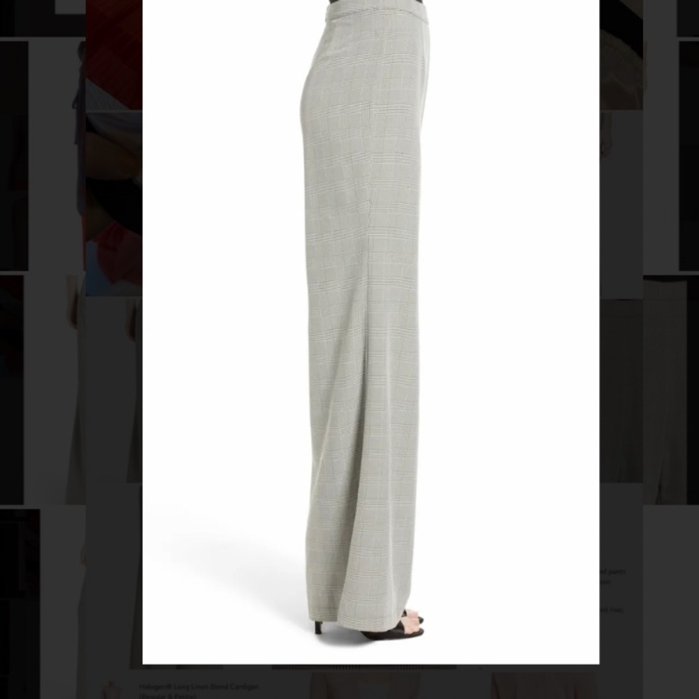Wayf “Andrea” Wide Leg High Waist Plaid Pant - Picture 3 of 9